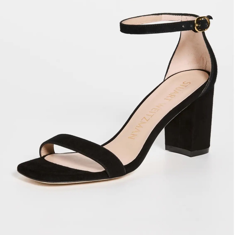 Stuart Weitzman Nearlynude Ankle strap suede leather sandals size 9B - Picture 5 of 16